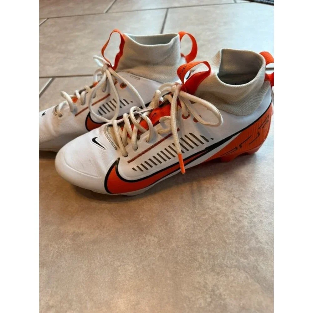 Nike Vapor Edge Pro 360 2 TB Football Cleats Mens Size 8.5 White Orange FQ4044